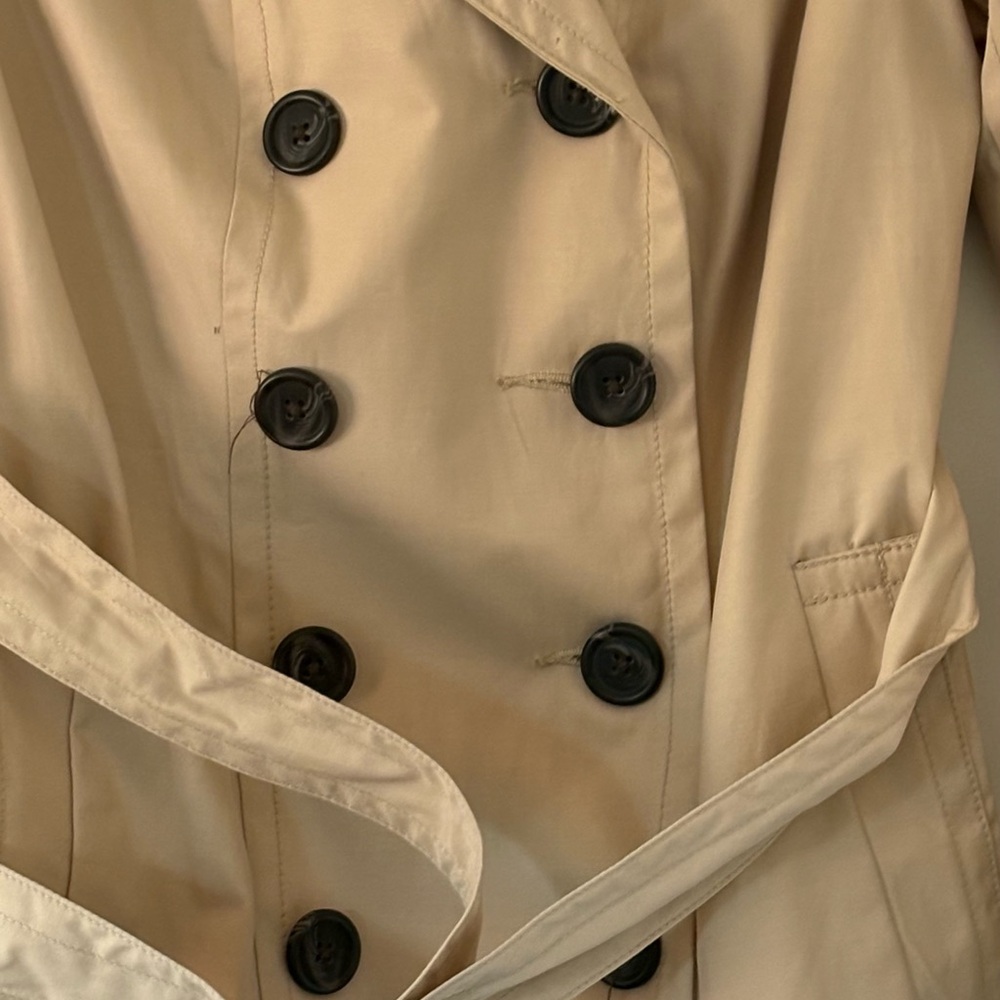St John’s Bay Women’s Tan Medium Double Breasted All Weather Jacket With Belt - Picture 3 of 9